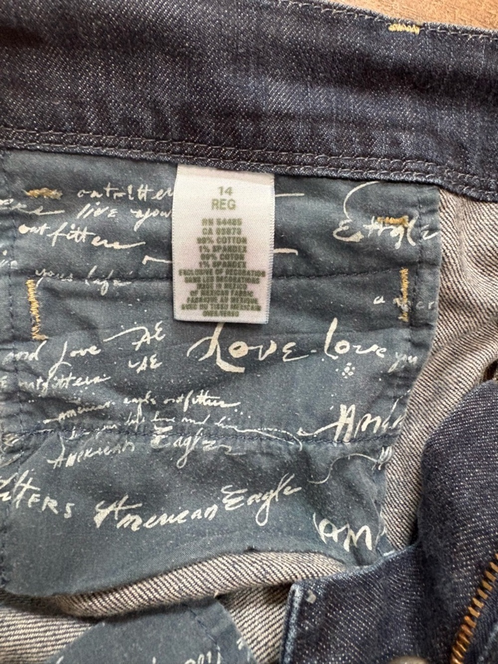American Eagle Bootcut Jeans Size 14 Medium Wash Raw Hem Denim - Picture 6 of 15